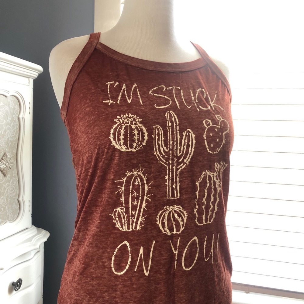 “I’m stuck on you” Cactus Tank XL 🌵NEW